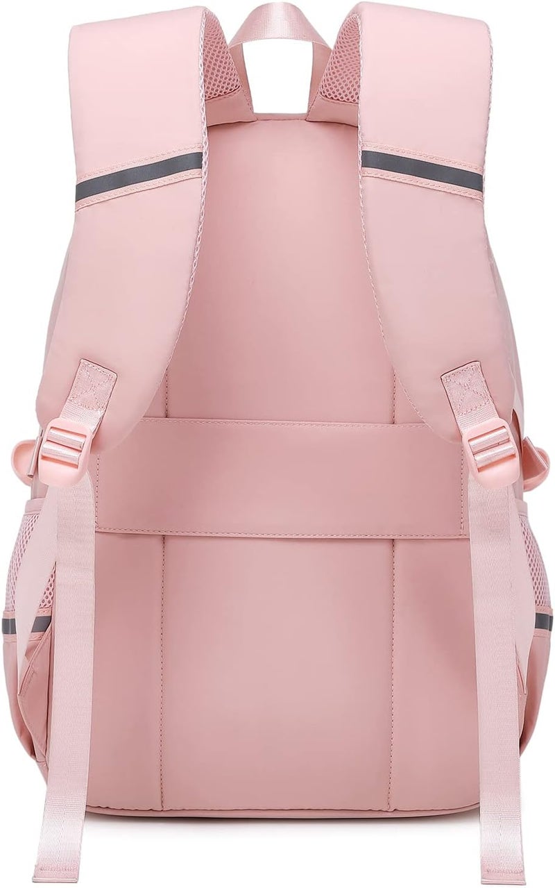 abshoo Store Big Student Laptop Backpack For College Women Middle High School Teen Girls Bookbag Travel Daypack (Pink) - Image 3